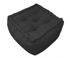 Deco&Co Décoration intérieure naturelle - Pouf, Noir, 40cm x 30cm