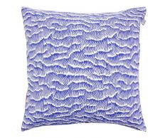 Maison Martin Morel 0660042082299 Coussin Wave Verso Coton Bleu/orange 8 x 40 cm
