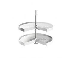 Emuca - Kit dÃ©tagÃ¨res rotatives pour Meuble dangle de Cuisine, Tourniquet 3/4 de Ã810mm pour Module de 900mm, Blanc