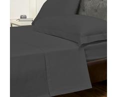 Julian Charles Facile dentretien Drap Plat en Percale, Superking, Coton Polyester, Slate, Super-King