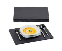 Relaxdays 10026311 Assiettes Lot de 6 Planches 30x40 cm Plateau de Fromage Ardoise