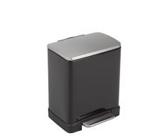EKO E-Cube Poubelle à Pédale Métal Noir 32 x 36,6 x 44,5 cm 20 litres