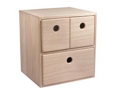 Rayher Commode en bois avec 3 tiroirs, FSC 100%, Nature, 21x18x23 cm