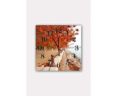 Bonamaison Horloge Murale en MDF, Multicolore, 30 x 30 cm