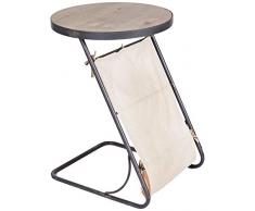 Better & Best Table Ronde Base l torsadée Porte-revues Tissu Fer Industriel, Dimensions 48 x 41 x 64 cm, matériau : Bois/métal, Noir, Taille Unique