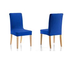Martina Home Emilia Pack de Pochettes pour Chaise avec Dossier, Tissu 24x30x6 cm Bleu Ã©lectrique