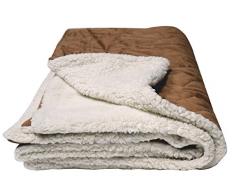 Home Maison 01809-0-AL Plaid Polaire Découpe Laser à lUnité Daim 130 x 160 cm