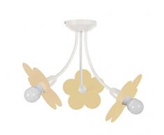 Tosel 21088 Lustre 3 Lumières, Acier/, E14, 40 W, Bleu, 50 x 40 cm