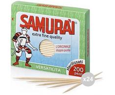 Samurai Set 24 200 Cure-Dents Boîte 603 Accessoire pour la Table, Multicolore, Unique