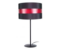 Tosel 63219 Lampe de Chevet Britânia Acier/Abat-Jour Coton 100 W E27 Noir/Rouge