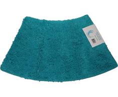 Cazsplash Quadrant Mini incurvÃ© Tapis de Douche, Coton, Bleu Sarcelle, 42Â x 26Â x 5Â cm
