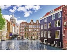 Papier Peint poster panoramique AMSTERDAM 4 x 2,70 m | Déco et photo murale XXL Qualité HD Scenolia