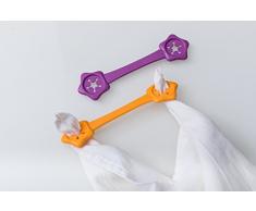 eKoala eKibby Lot de 2 Supports pour Bavoirs Orange/Violet, Multicolore, Taille Unique