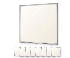 8x LEDVero 62x62 Panneau Ultraslim de LED dimmable - 36W, 3000lm, 3000K Plafonnier encastré avec clips de montage et transformateur EMV2016 dimmable - blanc chaud