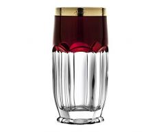 Crystaljulia 5788 Verre long drink Cristal/transparent et rouge