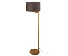 Tosel 51463 Lampadaire, Bois/Abat Jour Tissu, E27, 40 W, Marron, 40 x 168 cm