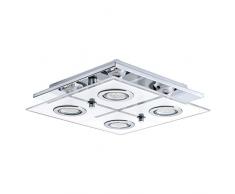 EGLO 30931 Plafonnier, Verre, GU10, Chrome, Transparent, Blanc