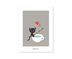 Lilipinso P0117 Affiche Chats, Papier, Gris, 30 x 0,1 x 40 cm