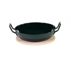 KRÃGER 1220H PoÃ©le plancha avec plaques en Bois 20 cm, Ãmail, Noir