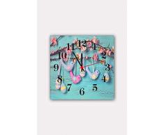 Bonamaison Horloge Murale en MDF, Multicolore, 30 x 30 cm