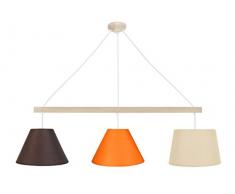 Tosel 20999 Lustre Barre 3 Lumière Bois, E27, 40 W, Multicolore, 80 x 80 cm