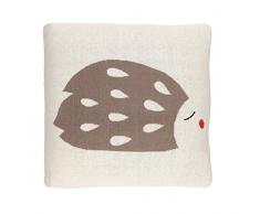 Art pour enfants en tricot Coton Coussin réversible Hérisson, Marron