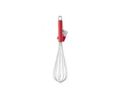 Home Fouet avec Manche antidÃ©rapant, 30Â cm, Acier Inoxydable, Rouge