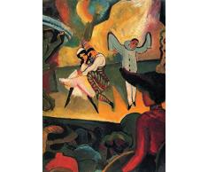 Legendarte PL-070 Tableau Balet Russe. Impression numÃ©rique sur Toile. August Macke Peinture Multicolore 50 x 70 cm