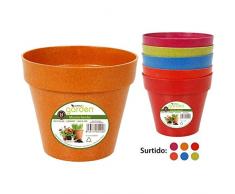 QUINIUS BeConnect! Pot de Fleurs en Bambou 14 cm - Couleurs Assorties