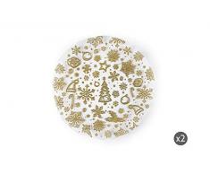 Excelsa Gold Lot de 2 assiettes portÃ©es/pain, verre