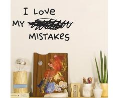 Chispum VIGRA289Le - Sticker dÃ©coratif, Design I Love My Mistakes, 58 x 100 cm