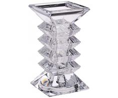 Crystaljulia 02297 Bougeoir en Cristal au Plomb Transparent 18 cm
