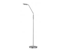 WOFI 3321.01.54.6000 Lampadaire, MÃ©tal, Integriert, 8 W, Nickel-Matt/Chrom, 27 x 27 x 150 cm