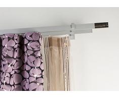 InCasa Double Tringle Ã Rideaux: 32 x 12 mm, L. 140 cm. en Aluminium - Complet