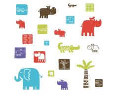 Thedecofactory Jomoval RoomMates Sticker mural repositionnable pour enfant (Motif safari)