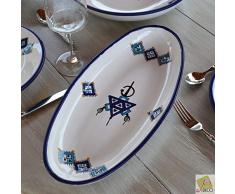 Plat ovale Sahel bleu - L 40 cm