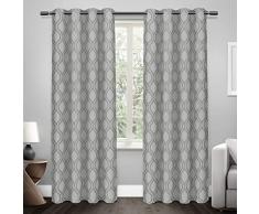 Exclusive Home Curtains Exclusif Maison Rideaux Domino en Lin avec Dessus occultant tissé fenêtre Panneau de Rideau Paire, Polyester, Bleu Acier, 54x108