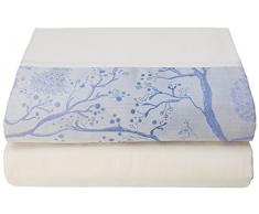 Garnier-Thiebaut PARADE Drap Plat, Coton, CÃ©leste, 270 x 310 cm