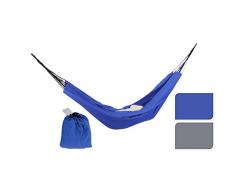 PROGARDEN Hamac de Voyage Bleu et Gris 140 x 200 cm
