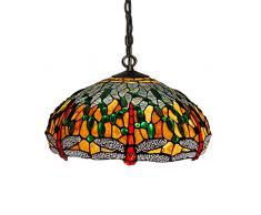 World Art TW60277 Lampes Style Tiffany Lustre libellule, 90x41x41 Cm