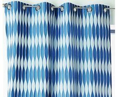 Linder Rideau à Oeillets Polyester Bleu 145 x 260 cm