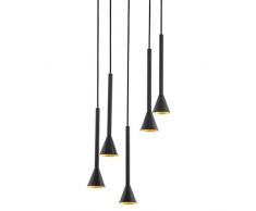 Eglo CORTADERAS Lampe en acier Noir 5 W Suspension 5 ampoules Noir/doré