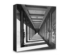 COGNOSCO HG-WE114 Tableau Mural en Bois avec Photo darchitecture Weimarforum Noir/Blanc 15 x 15 cm