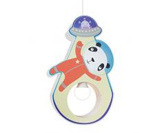 Elobra Suspension Little Astronauts Panda en bois Rouge/bleu