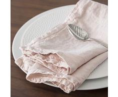 DEGRENNE Maison Linge De Table Rose Poudre Serviettes 45x45 cm-Lot de 2, Lin