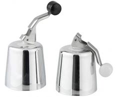 Fackelmann 49555 Bouchon de Bouteille à Levier Cappi 4x10cm en ABS/Silicone, Plastique, Argent, 10 x 4 x 4 cm