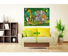AG Design FTM 0842 Odeur-Panneau Murale Photo Mural/pour Porte Motif Animaux de la Jungle