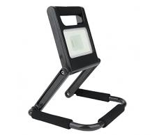 Unitec Spot LED Batterie 10Â W 700Â lumens, pliable, aluminium, W, noir, 24.2Â x 21,5Â x 2,5Â cm