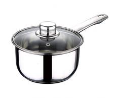 Wellberg Q3157 Casserole avec couvercle, Ã 16 x 9,5 (1,6 L), acier inoxydable