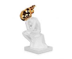 World Art Penseur dans les nuages Sculpture En RÃ©sine, Multicolore, 48x30x24 Cm